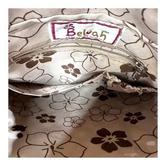 Belvah Paisley Print Crossbody Quilted Bag Purse Navy Blue Yellow Medium - Picture 5 of 11